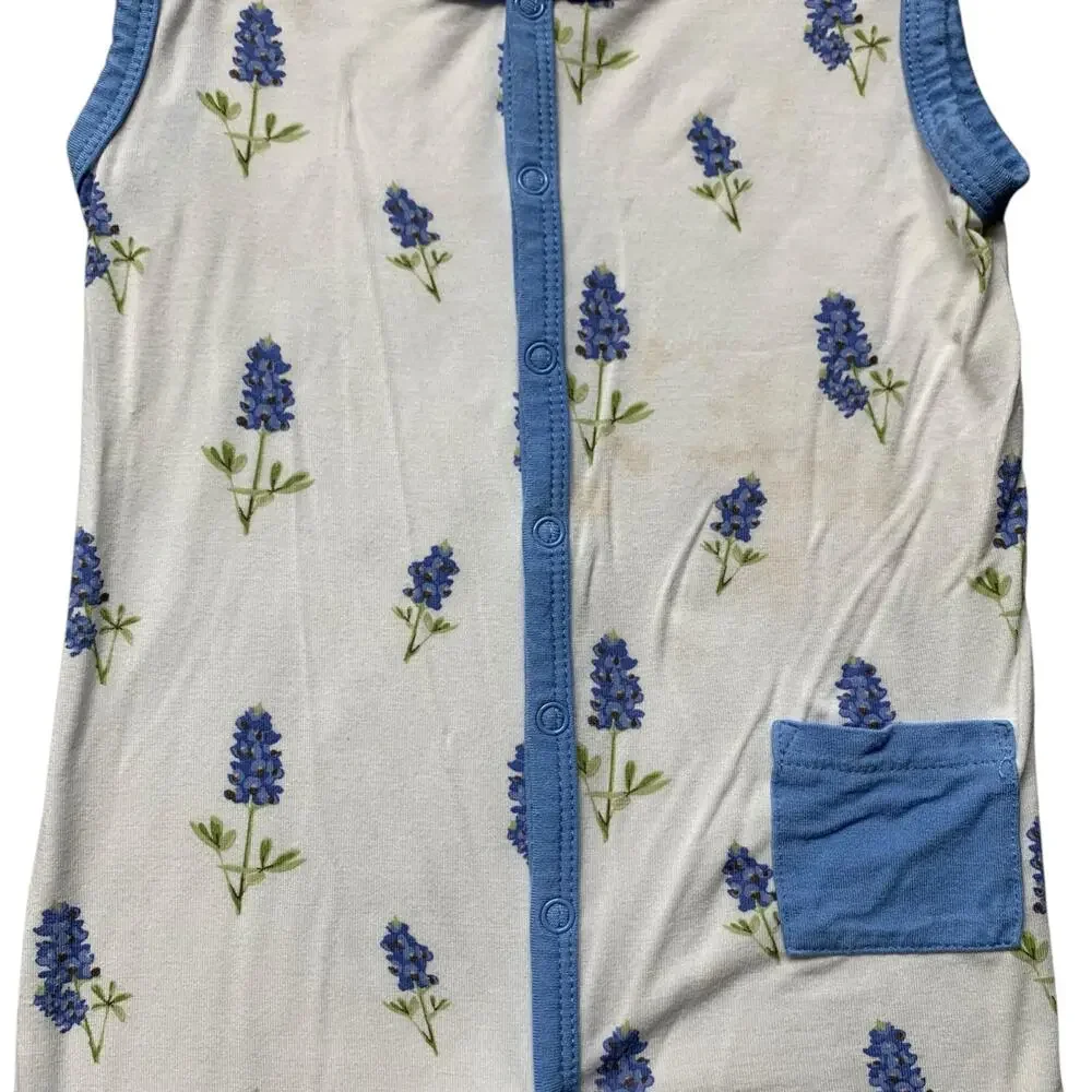 Kyte Bluebonnet Bamboo Tank Snap Romper - Picture 2 of 6